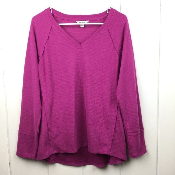 Wildfox Haley Brushed Purple V-Neck, Small - Picture 3 of 12